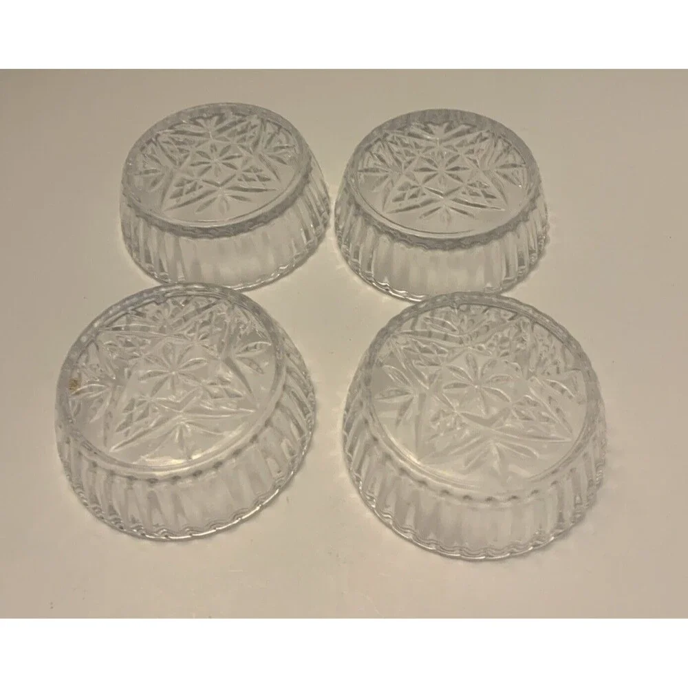 SHANNON CRYSTAL 5 piece serving tray & dip/berry/nuts bowls